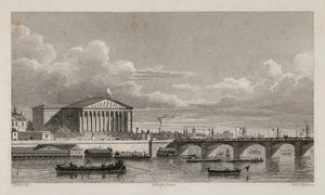 1831 Chambre des Deputes Pont Louis XVI Paris Engraving - ORIGINAL PARIS2