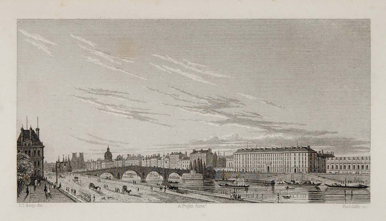 1831 Pont Royal Hotel des Gardes du Corps Paris Seine - ORIGINAL PARIS2