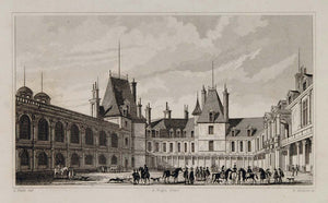 1831 Chateau Fontainebleau Cour D'Honneur Court Honor - ORIGINAL PARIS2