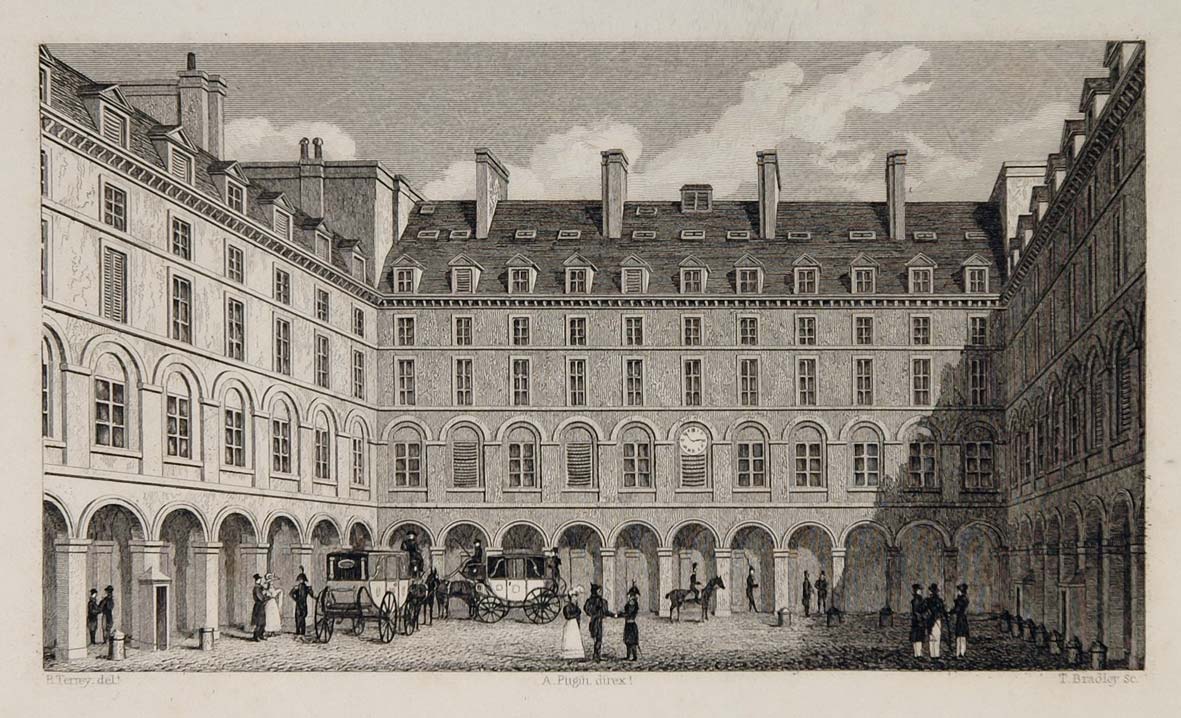1831 Cour du Ministre Finances Court Paris Engraving - ORIGINAL PARIS2