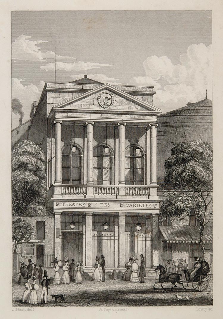 1831 Theatre des Varietes Paris France Copper Engraving - ORIGINAL PARIS2