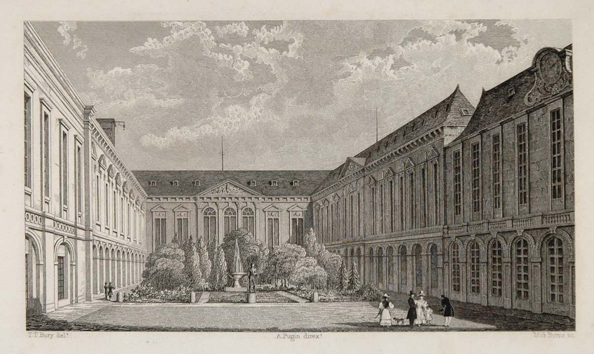 1831 Bibliotheque Royal Library Paris Engraving NICE - ORIGINAL PARIS2 ...