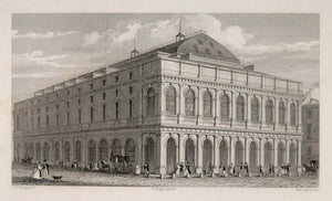 1831 Nouveau Theatre Feydeau Rue Paris Engraving NICE - ORIGINAL PARIS2