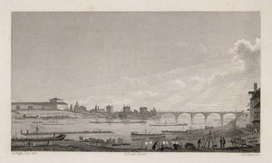 1831 Pont D'Austerlitz Bridge Boat Seine Engraving NICE - ORIGINAL PARIS2