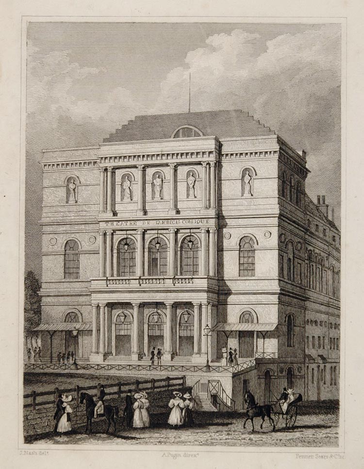 1831 Theatre De L'Ambigu Comique Paris Steel Engraving - ORIGINAL PARIS2