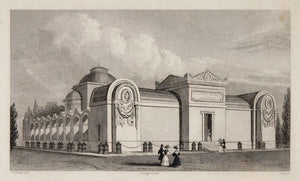 1831 Chapelle Expiatoire Louis XVI Exterior Engraving - ORIGINAL PARIS2