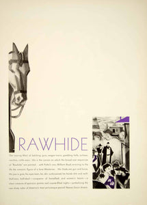 1930 Ad Pathe Movie Rawhide William Boyd Cowboy Horse Western Reeves PATHE1