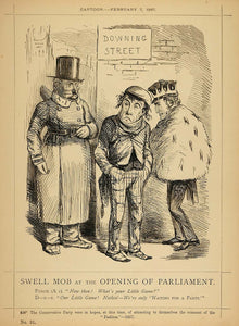 1878 Print Punch Cartoon Disraeli Downing Street London ORIGINAL HISTORIC PCH1