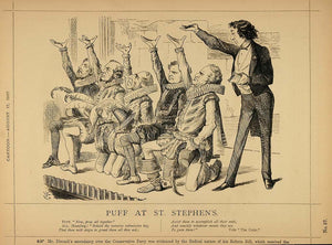 1878 Print Punch Cartoon Benjamin Disraeli St. Stephens ORIGINAL HISTORIC PCH1