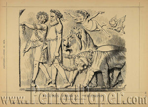 1878 Punch Cartoon Disraeli Lion Tiger Congress Berlin ORIGINAL HISTORIC PCH1