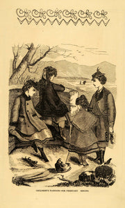 1871 February Children Clothing Victorian Style Fashion Hats Coats Dresses PEM1