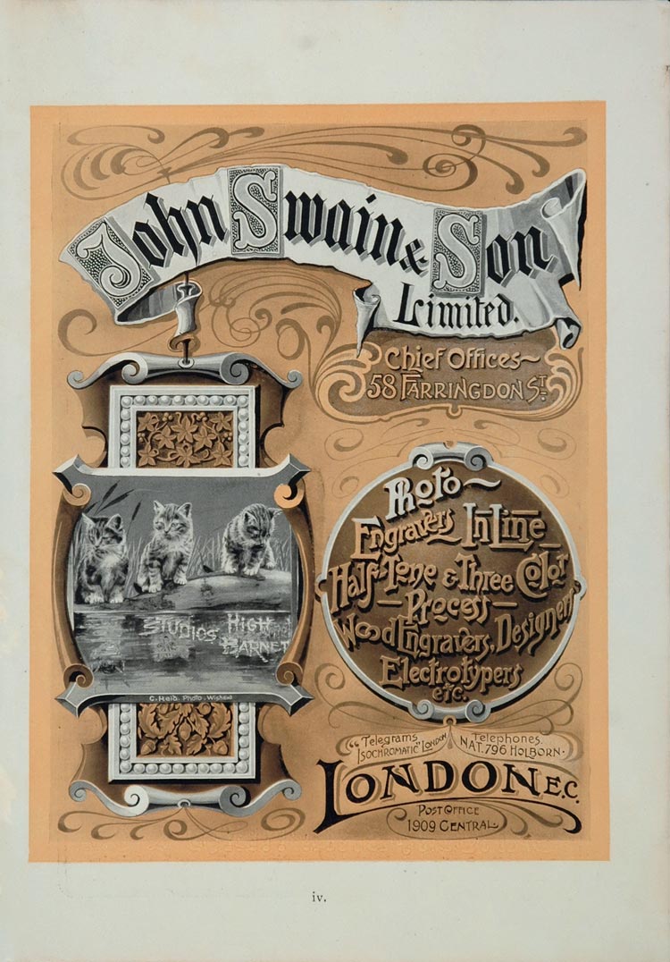 1904 Print Ad Art Nouveau John Swain & Son Engravers - ORIGINAL ADVERTISING