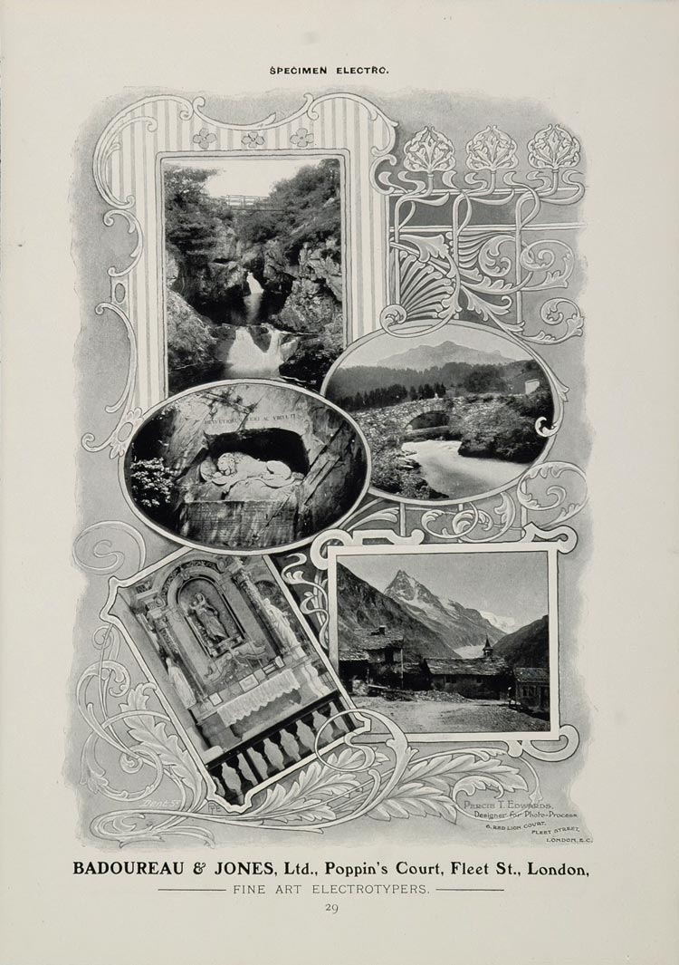 1904 Ad Art Nouveau Badoureau & Jones Electrotypers - ORIGINAL ADVERTISING