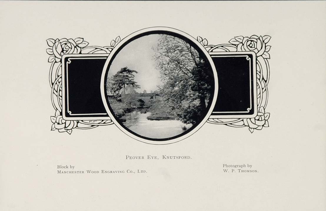 1904 Peover Eye River Bridge Knutsford Orig. B/W Print - ORIGINAL