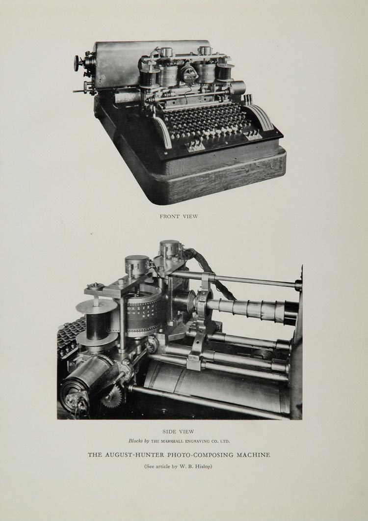 1926 Original Ad August Hunter Photo-Composing Machine - ORIGINAL ADVERTISING