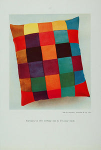 1926 Color Cushion Pillow Red Green Blue Print SET - ORIGINAL