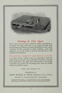 1926 Ad Royle Subject Squaring Gauge Paterson NJ - ORIGINAL ADVERTISING