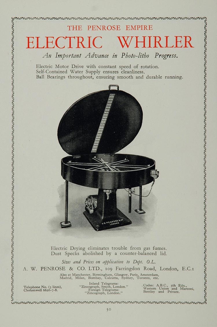 1926 Ad A. W. Penrose Empire Electric Whirler Printing - ORIGINAL ADVERTISING