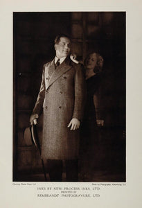 1933 Print Man Woman Overcoat Fashion Style Hector Powe - ORIGINAL PHOTOGRAVURE