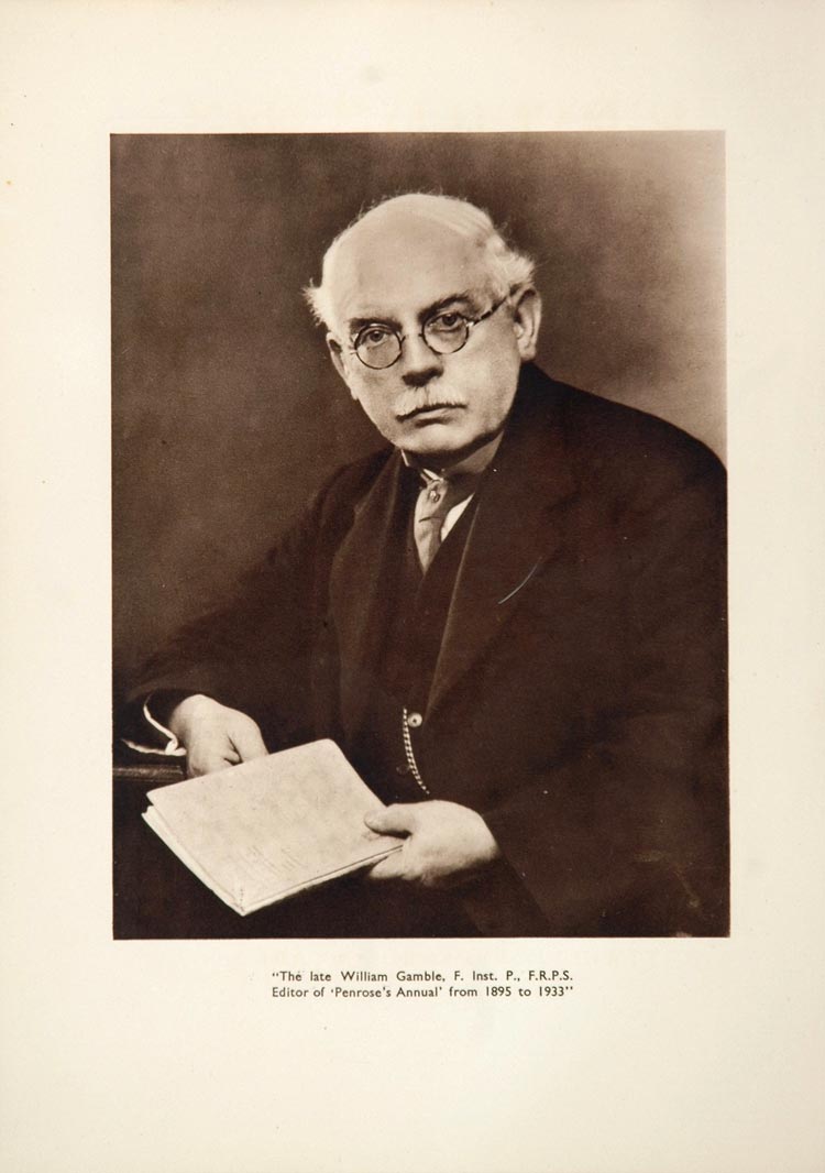 1934 William Gamble Editor Penrose Annual Portrait - ORIGINAL