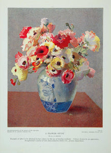1934 Flower Study Vase R. J. E. Fernier Color Print - ORIGINAL