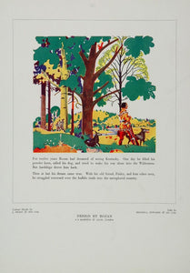 1934 Daniel Boone Book Illustration Rojan Color Print - ORIGINAL