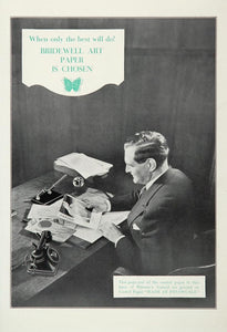1934 Ad Bridewell Art Printing Paper Office Desk Man - ORIGINAL ADVERTISING