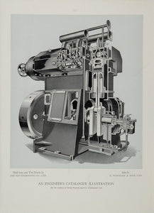 1934 Machinery Illustration Machine Davey Paxman Print - ORIGINAL