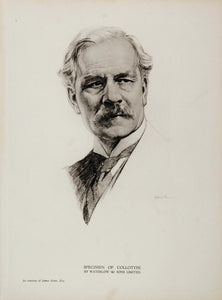 1934 Collotype Print Portrait Man Gentleman James Gunn - ORIGINAL