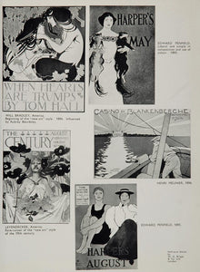 1934 Poster Art Design Penfield Beardsley Neunier Print - ORIGINAL