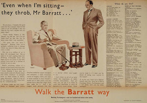 1934 Ad Barratt Footshape Works Shoe Store Northampton - ORIGINAL
