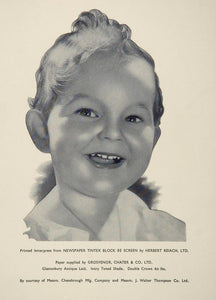 1935 Chesebrough Baby Original Black/White Print CUTE! - ORIGINAL