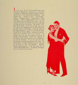 1930 Print Clive Brook Paramount Film Movie Star Actor British Violinist PEP2