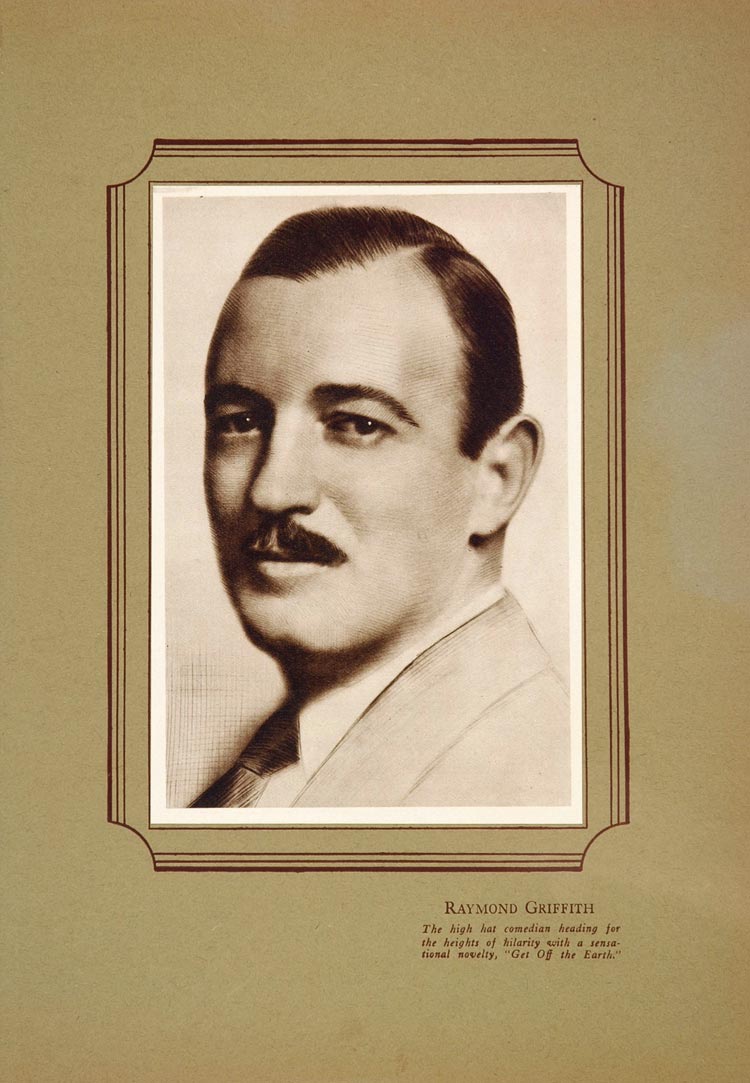 1925 Raymond Griffith Silent Film Lithograph Portrait - ORIGINAL