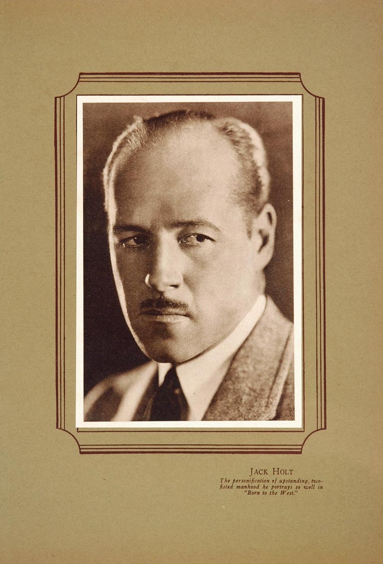 1925 Jack Holt Silent Film Westerns Lithograph Portrait - ORIGINAL