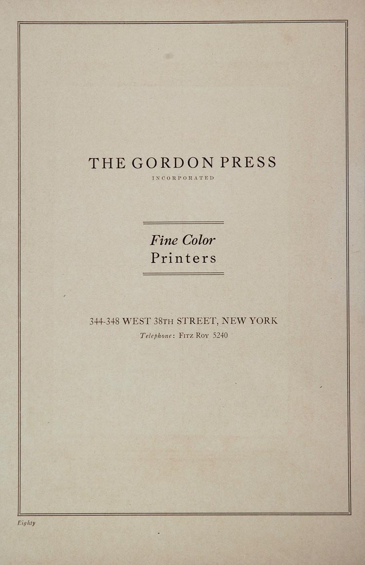 1925 Ad The Gordon Press Color Printers New York City - ORIGINAL ADVERTISING
