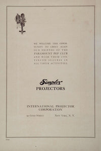1925 Ad Simplex Movie Projector International Corp. - ORIGINAL ADVERTISING