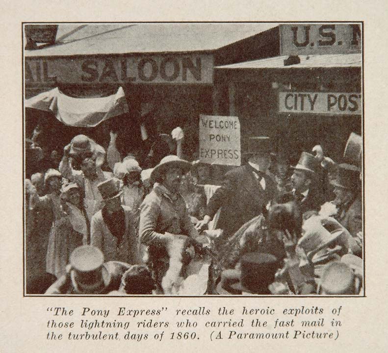 1925 Pony Express Western Silent Film James Cruze Print ORIGINAL HISTORIC IMAGE