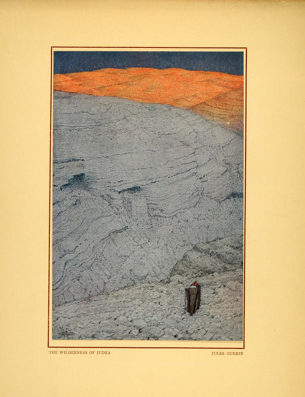 1914 Jules Guerin Wilderness of Judea Desert Landscape - ORIGINAL PG2