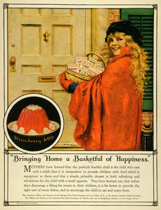 1923 Ad Happiness Basket Strawberry Jello Mould Genesee Pure Food Norman PHJ1