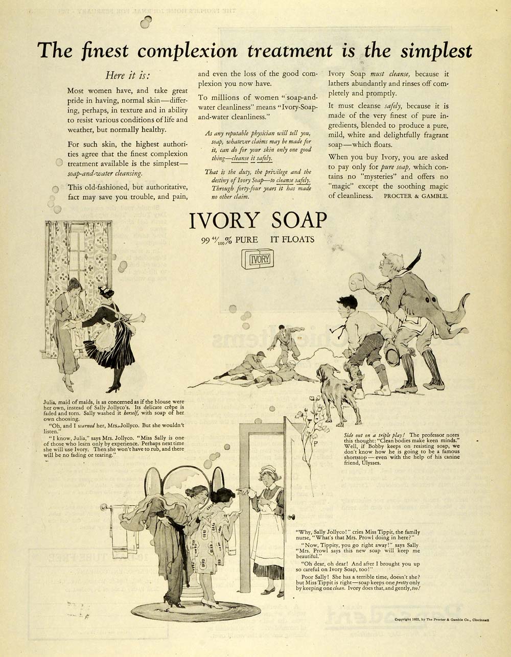 1923 Ad Ivory Soap Complexion Skin Care Personal Hygiene Sanitary Sally PHJ1