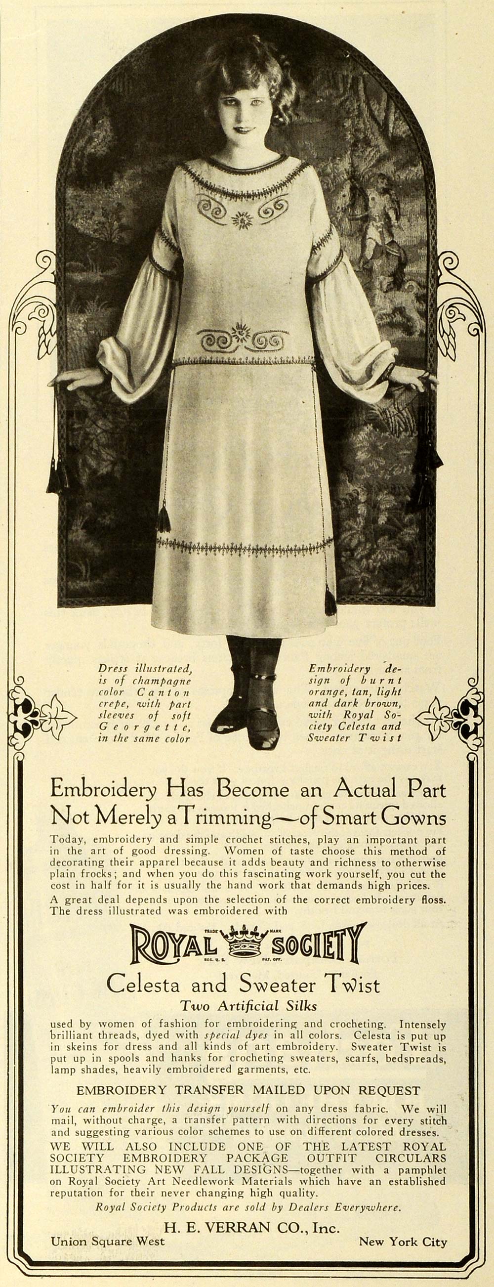 1922 Ad Royal Society Celesta Sweater Twist Silk Fashion Gown Dress PHJ1