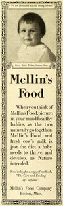 1922 Ad Mellins Baby Food Infant Helen Marie Welsh Sharon Massachusetts PHJ1