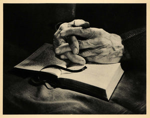 1937 Print Edward Canby Photographer Hands Folded Book ORIGINAL HISTORIC PHO1