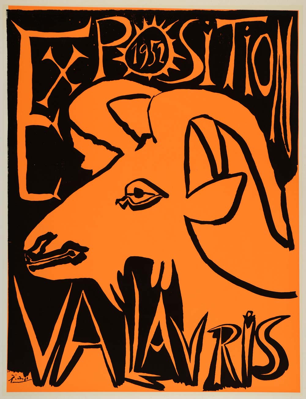 1971 Print Pablo Picasso Exposition Vallauris Goat 1952 - ORIGINAL PIC3