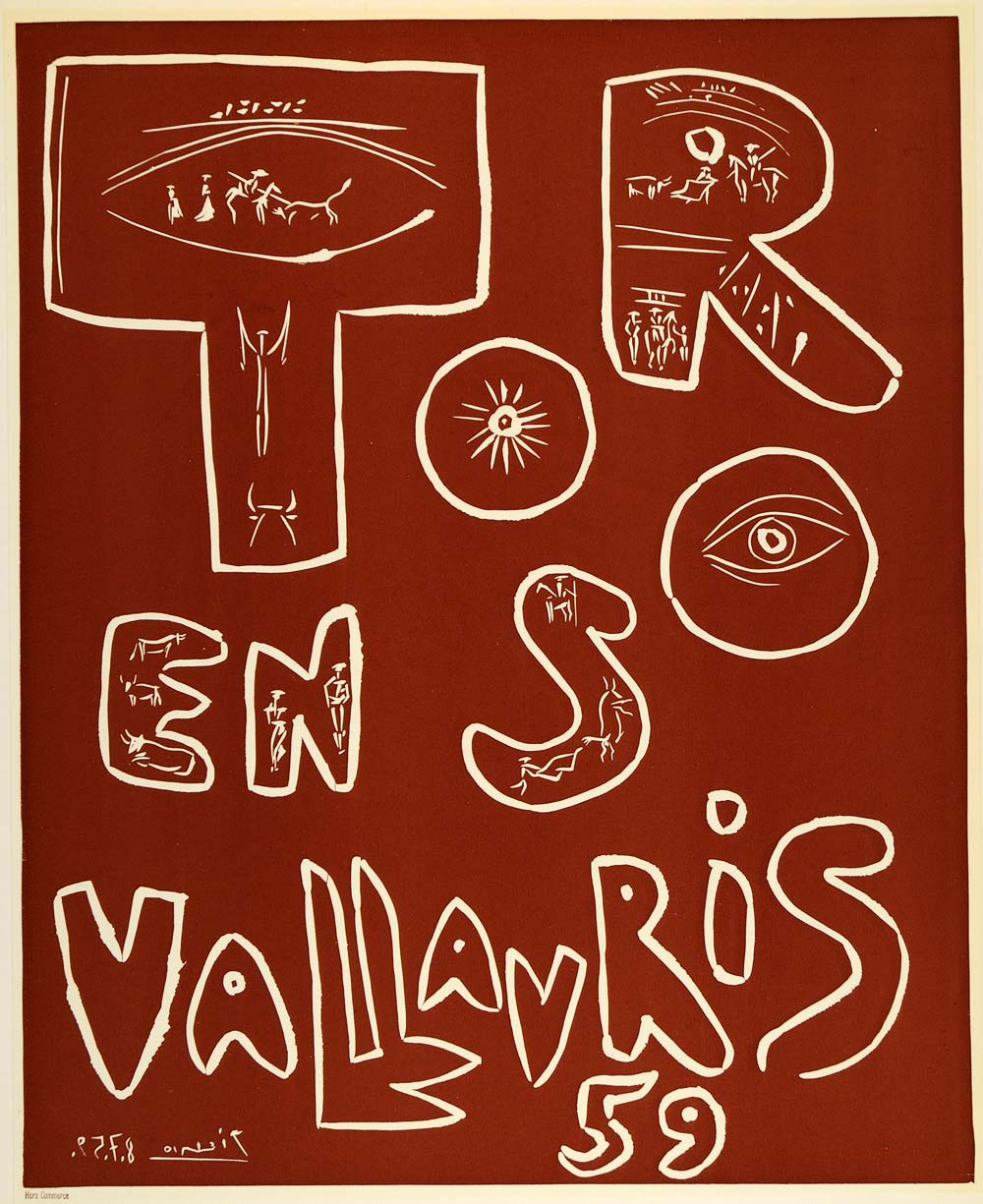 1971 Print Picasso Toros Bulls Bullfight Vallauris 1959 - ORIGINAL PIC3