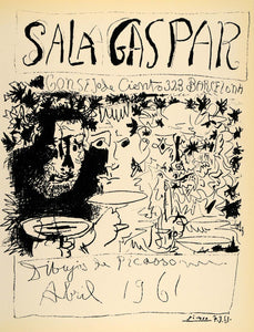 1971 Tipped-Print Picasso Sala Gaspar Barcelona 1961 Artwork Drawings PIC3