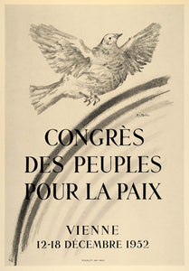 1971 Print Picasso People's Congress Peace Dove 1952 - ORIGINAL PIC3