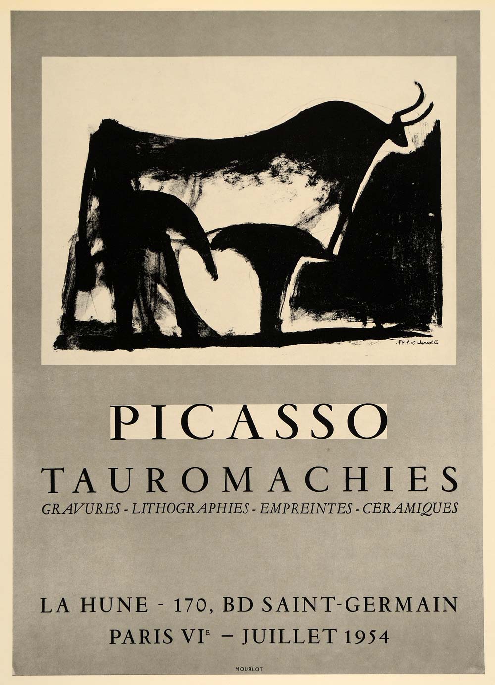 1971 Print Pablo Picasso Tauromachies Bull Poster Art - ORIGINAL PIC3