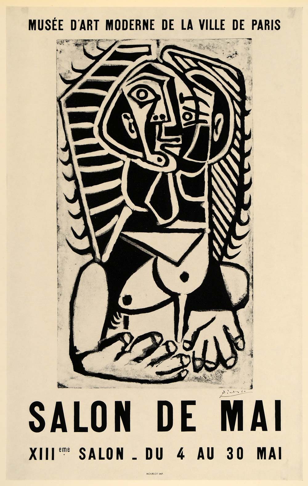 1971 Print Pablo Picasso Salon de Mai Exhibition 1957 - ORIGINAL PIC3